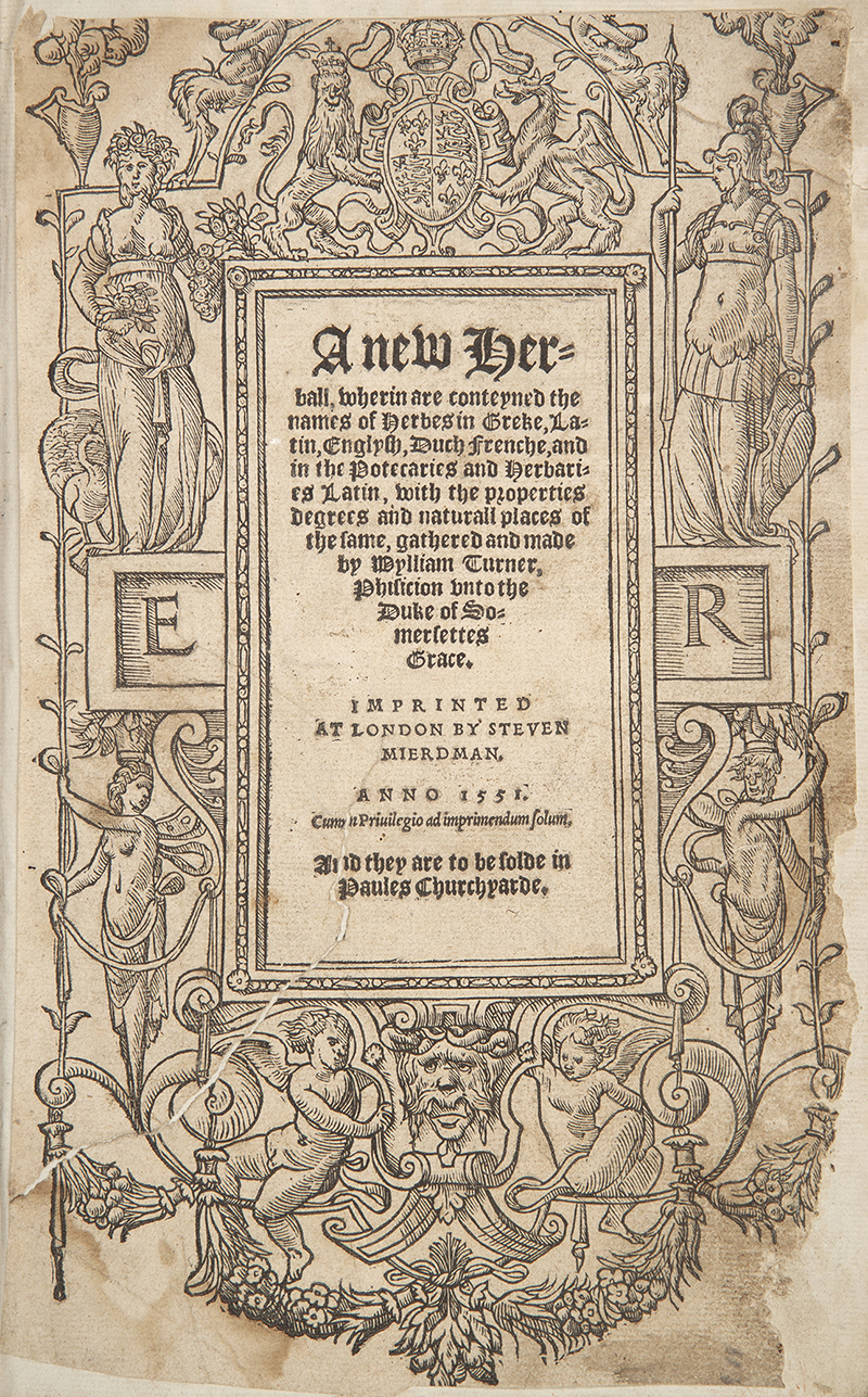 The Title Page of William Turner's A New Herball, c.1551.