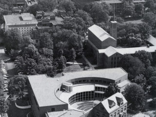 Aerial view of Management Hall