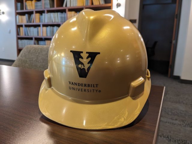 Vanderbilt Hard Hat from former Library Director Hilary Craiglow