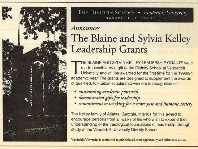 [Advertisement for Kelley Leadership Grants]