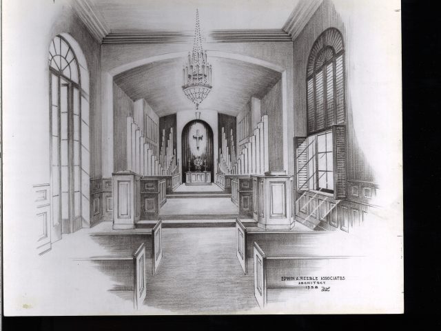 [Architect’s Drawing of the Hume Chapel in the Social Religious Building]