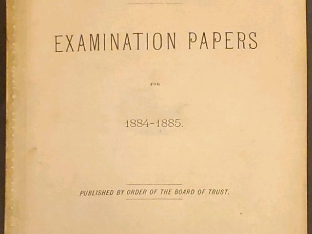 [Vanderbilt University Entrance Exam, 1884-85 Term]