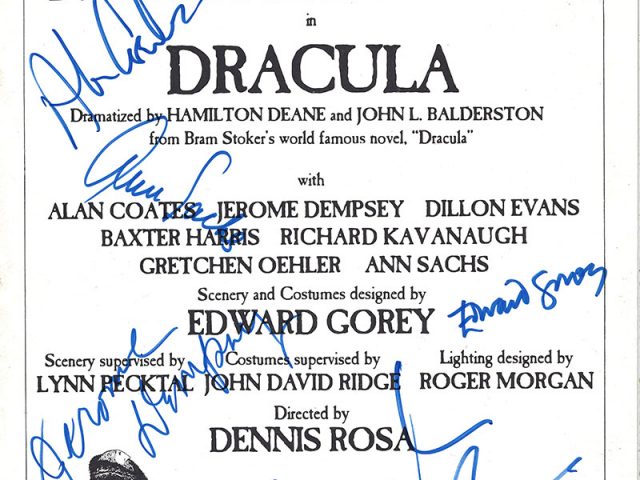 Edward Gorey’s Dracula / autographed program