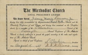 [Methodist Church Preacher’s License]