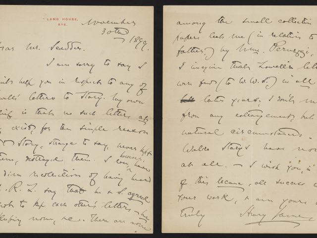 [Letter from Henry James to Horace Scudder]