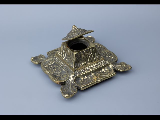 [Cast Brass Inkwell]