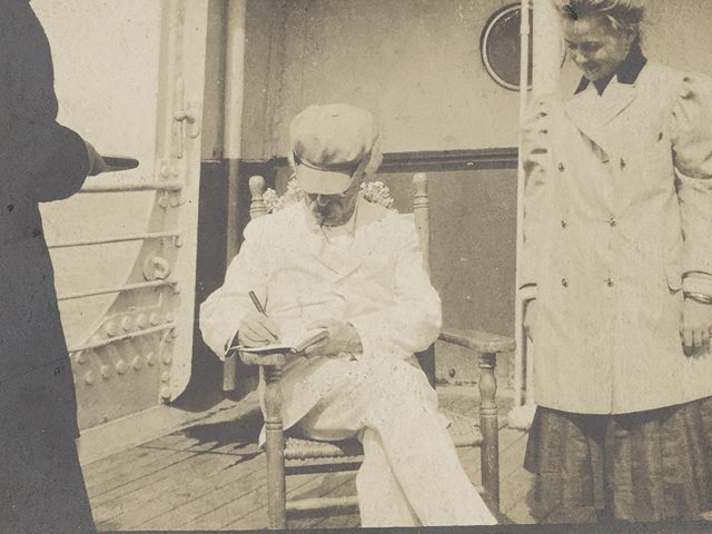 [Photographs of Mark Twain on the S. S. Minneapolis]