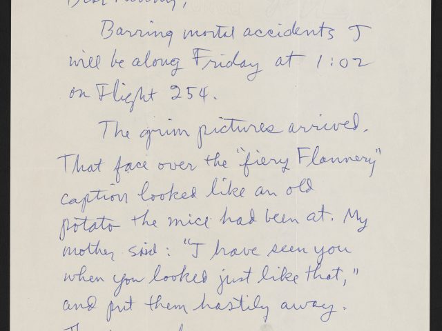 [Letter from Flannery O’Connor to Brainard and Frances Cheney]