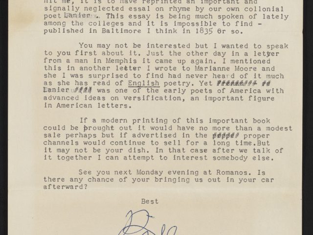 [Letter from William Carlos Williams to David McDowell]