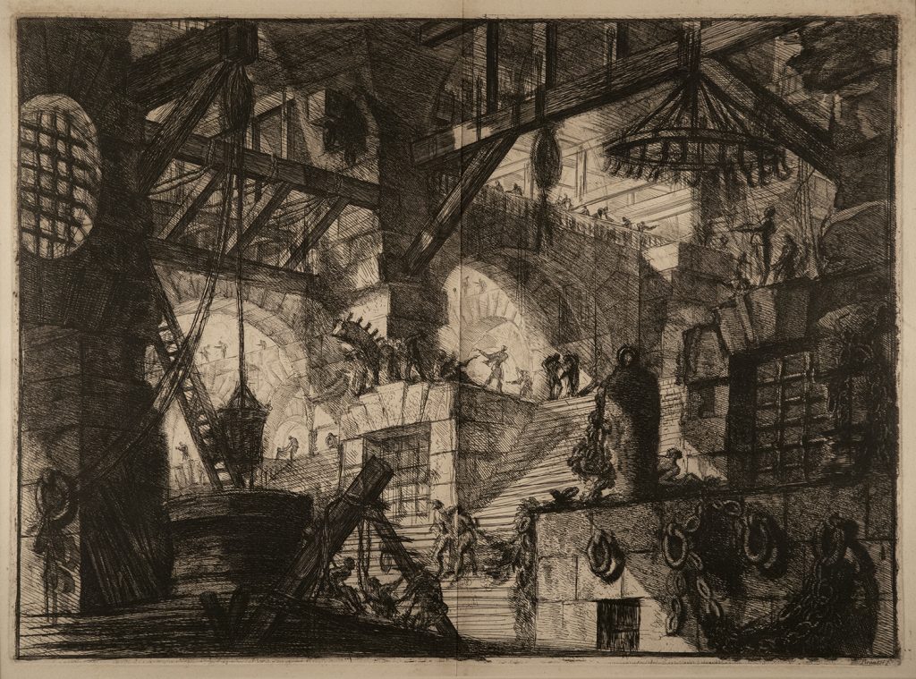 Giovanni Battista Piranesi (1720-1778), The Well, from Carceri d’Invenzione (1761). Etching.