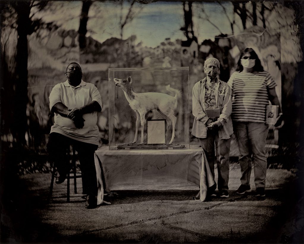 Library staff, Centerville, TN 2021. Bill Steber. Carbon print from wet plate collodion tintype.