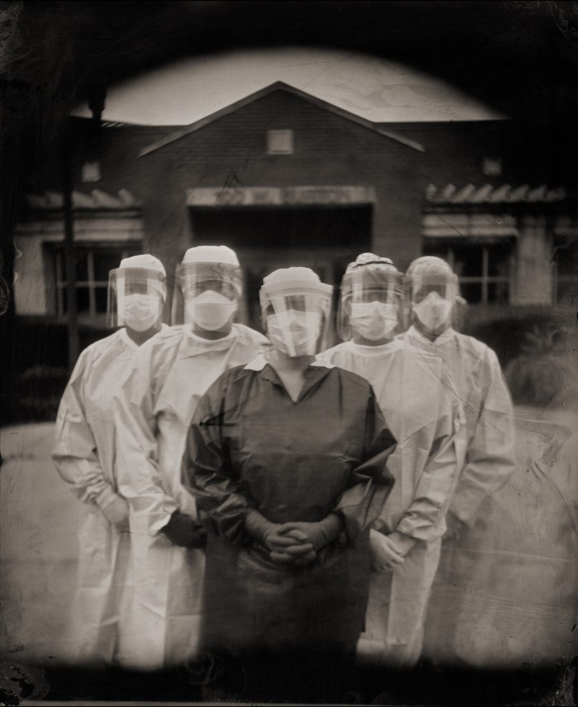 Rutherford County Health Dept., Murfreesboro, TN 2020. Bill Steber. Carbon print from wet plate collodion tintype.