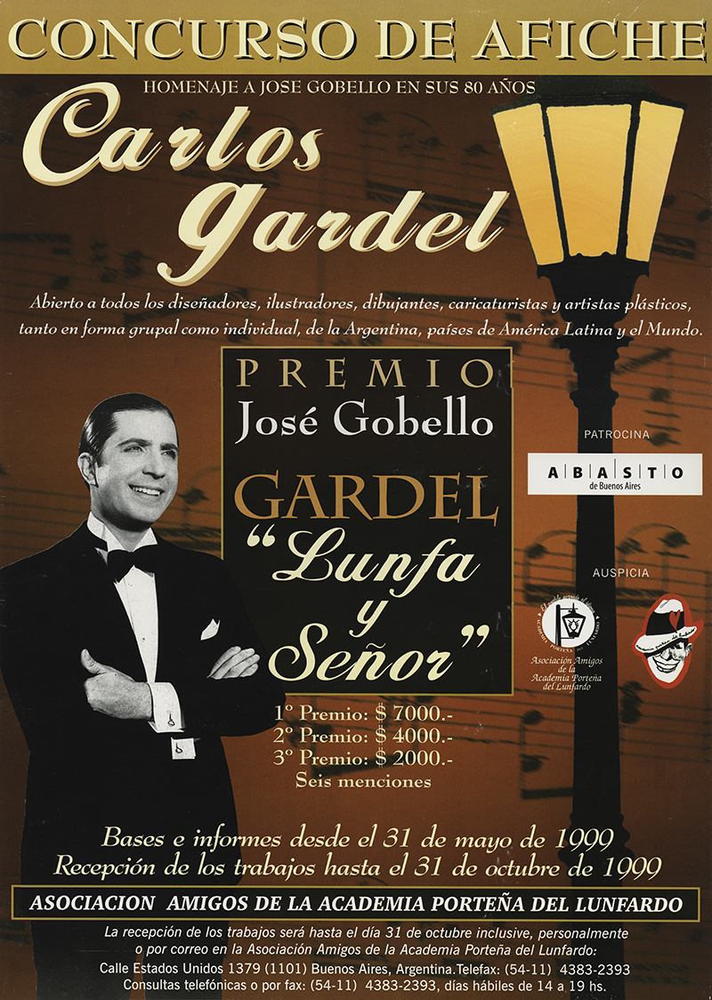 Carlos Gardel: premio José Gobello Gardel “Lunfardo y Señor Concurso de Afiche”