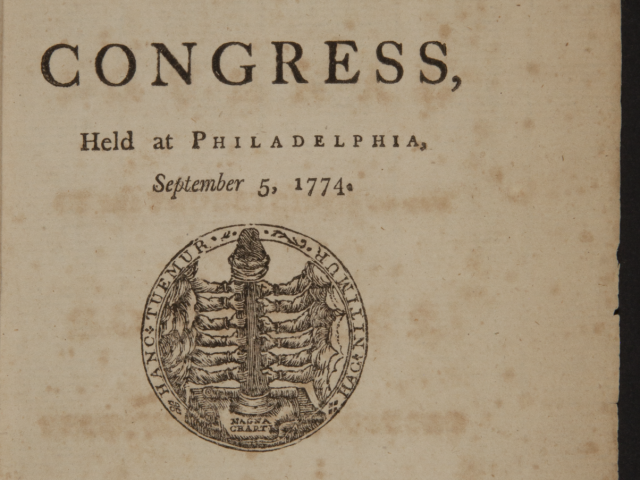 Journal of the Proceedings of the Congress held at Philadelphia, September 5, 1774
