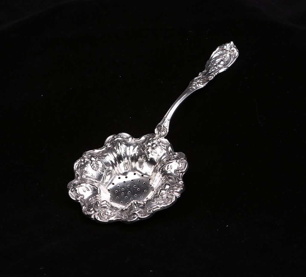 [Sterling Silver Tea Strainer, Francis I Pattern]