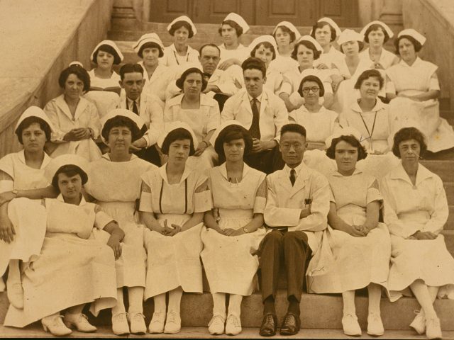 Nurse Training School class of 1923, with nurse supervisors and interns
