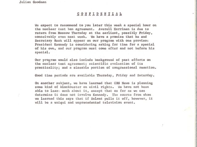 Letter from Robert Kintner to Julian Goodman