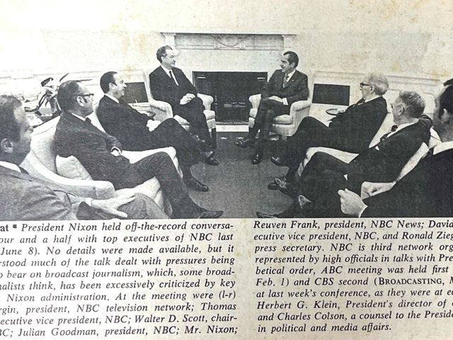 Photograph of President Nixon with NBC Executives