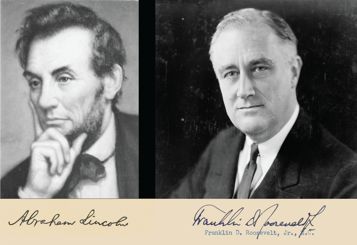 [Abraham Lincoln & Franklin Delano Roosevelt], composite