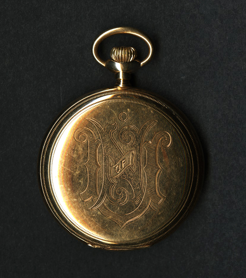 [Pocket watch case inscribed with University of Nashville initials belonging to Wickliffe Rose]