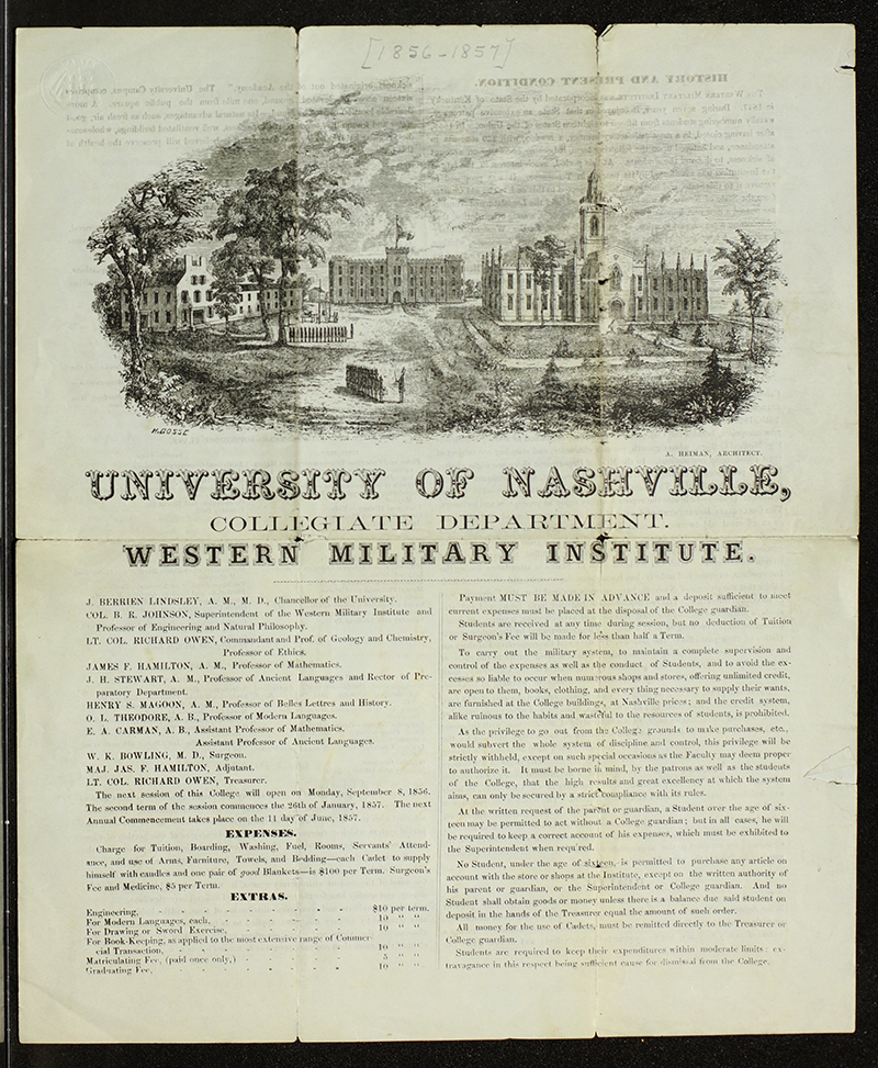 University of Nashville Collegiate Department Western Military Academy (detail)